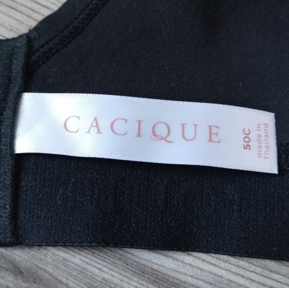 Cacique Black Lightly Lined No-Wire Bra Women's Size 50C - Picture 4 of 5